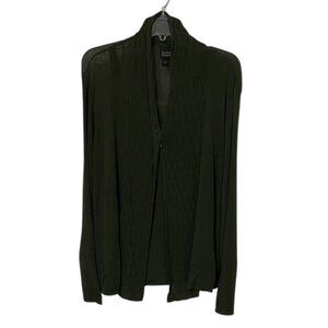 Eileen Fisher Green Knit 2 Pc Sweater Set Womens Size Large Open Cardigan Tank